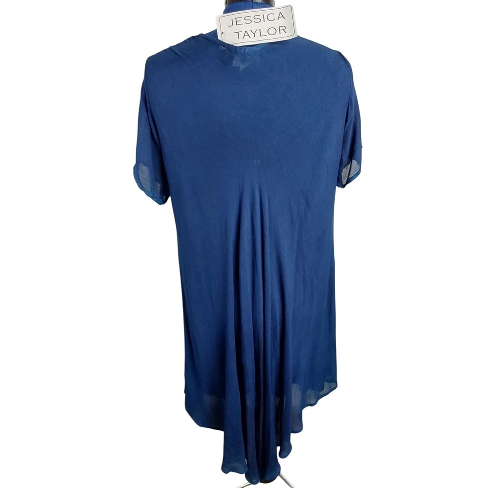 Jessica Taylor navy blue‎ lace up lightweight boho dress size 1X - Picture 3 of 6